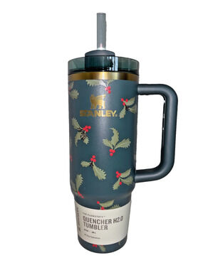 Stanley Christmas Holly 30oz Flowstate Collection Quencer H20 Tumbler Straw NEW